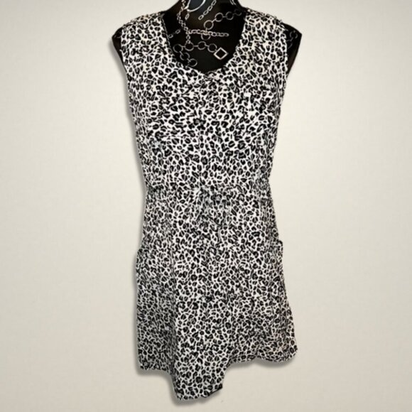 Sleeveless Dress Animal‎ Print Drawstring Waist Casual Summer - Picture 1 of 4
